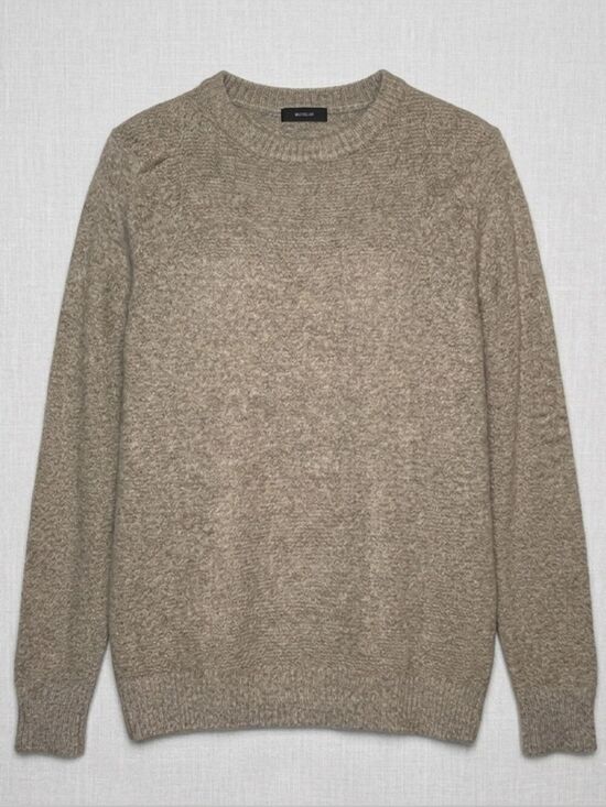 Pink Clover Sweaters - Pink Clover Beige Knit Sweater Small Neutral Lightweight Crewneck Pullover Cozy